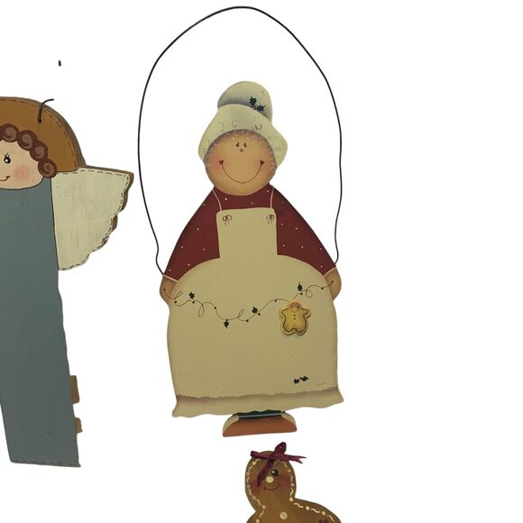 Lot of 4 Vintage Primitive Wooden Christmas Decor Farm House Country - Picture 3 of 8